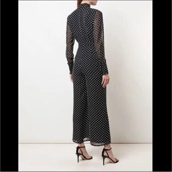 Alexis Davinia Black and White Polka Dot Pants Jumpsuit Sz Small Designer - Picture 3 of 16